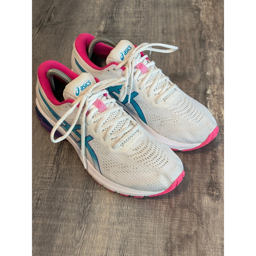 Asics GT-2000 8 Womens Running Shoes White Blue Pink 1012A591 Size 10.5
